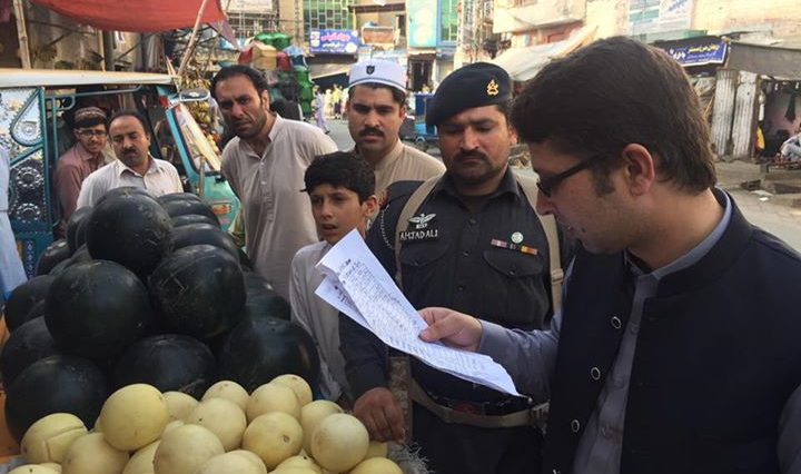 On the direction of Deputy Commissioner Swat Shahid Mehmood,AC II Amer Ali Shah visited bazar.Violat