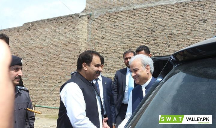 Receiving Prime Minister of Pakistan Justice (Retd) Nasir-ul-Mulk.