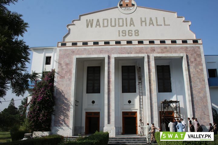 Inspection of the ongoing beautification work in the Wadoodia Hall Saidu Sharif Swat.