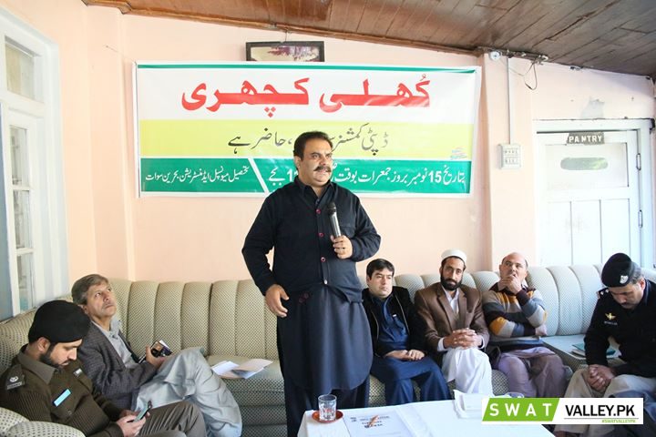 ضلعی انتظامیہ سوات کی جانب سے عوامی مسائل کے حل کے لیے مدین میں کھلی کچہری کا انعقاد۔