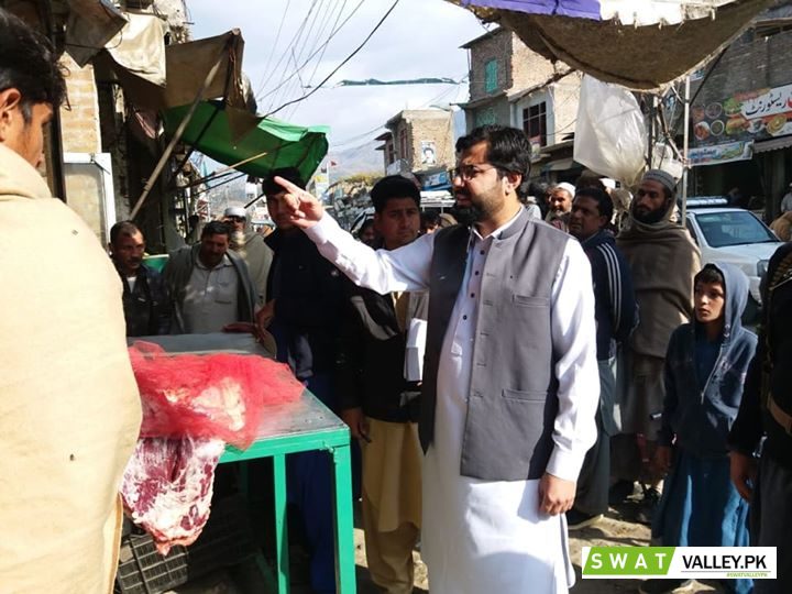 On the direction of DC Swat, Assistant Commissioner Charbagh, Haamid Bunery carried out Bazar Checki