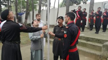 Flag Hoisting Ceremony and Guard of Honour held at the DC Office Swat today on wednesday morning to