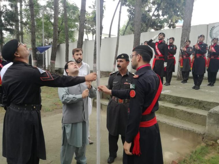 Flag Hoisting Ceremony and Guard of Honour held at the DC Office Swat today on wednesday morning to