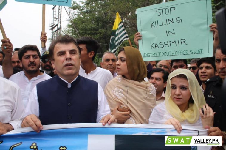 A rally was taken out today at 12:00 PM regarding solidarity with the people of Kashmir under the l