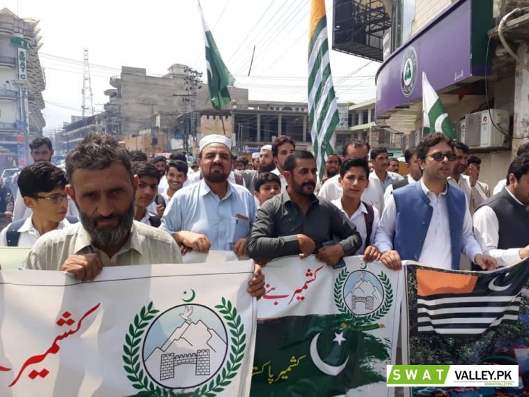 District Administration Swat taken out a rally today to express solidarity with Kashmiris.