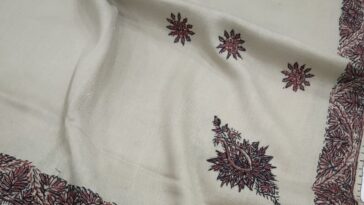Made of premium quality pashmina. Embroidered with handmade embroidery. Availabl