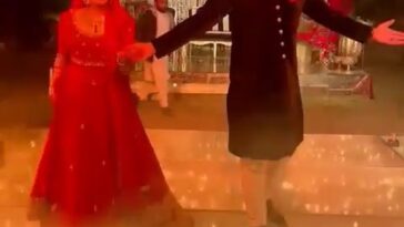 Actress Mariyam Nafees and Amaan Ahmed dance to a romantic number on their Shend