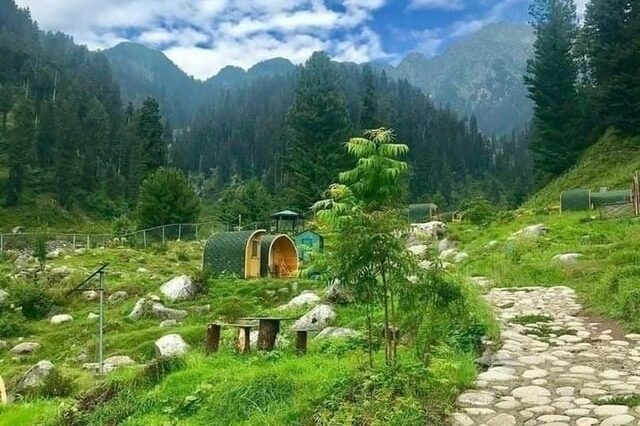 گبین جبہ میڈوز، سوات ویلی۔۔
Gabin Jabba Camping Pods, Swat Valley.(ګبين جبه