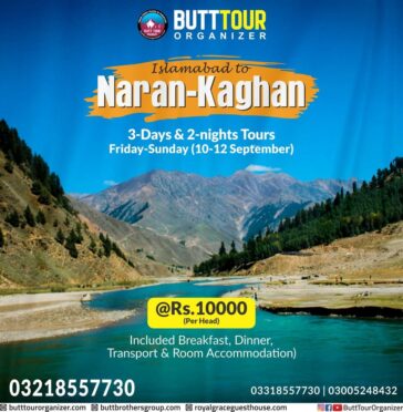 BOOK YOUR SPECIAL 03-DAYS TOUR TO NARAN KAGHAN
For Booking and Information: